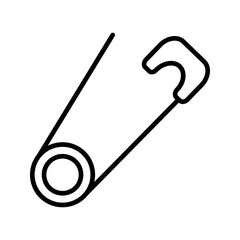 Set of safety pin icons. Safety pin flat sign design. Safety pin symbol pictogram. UI UX icon