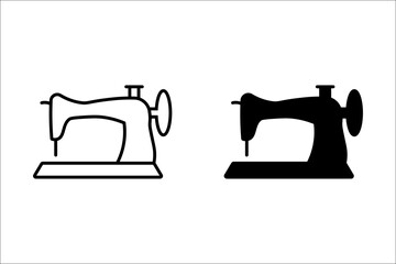 sewing machine  icon. Sewing and needlework craft symbol. Simple vector illustration.