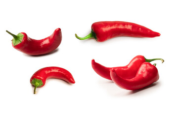 Red hot chili pepper isolated on a white background.