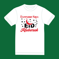Eid mubarak typography t shirt design art .