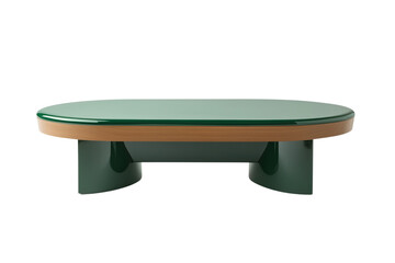 a oval-shaped coffee table isolated on a transparent background