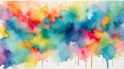Fototapeta premium Bright and vibrant watercolor abstract art with colorful splashes and soft edges