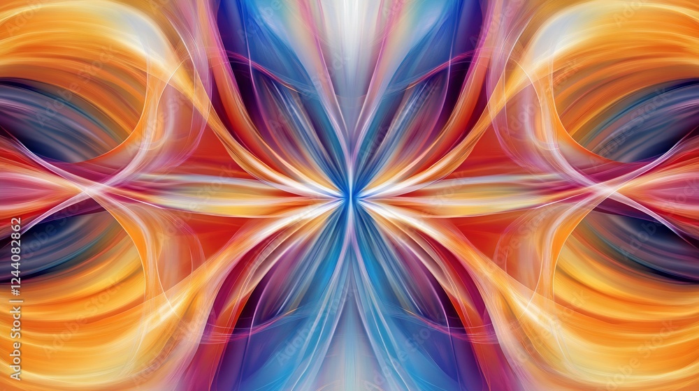 Aufkleber vibrant abstract background with dynamic symmetrical flow and contrasting colors