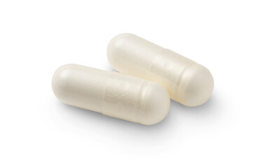 Capsules dietary supplement isolated on a transparent background