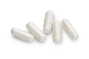 Capsules dietary supplement isolated on a transparent background