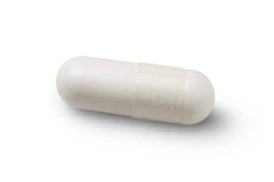 Capsule dietary supplement isolated on a transparent background