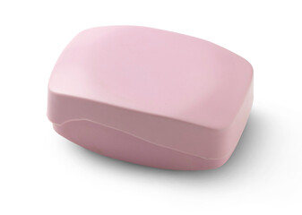 Soap in a soap dish isolated on a transparent background