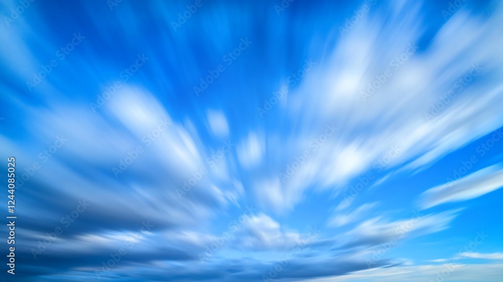 Poster a dynamic abstract blue sky with blurred clouds creates a sense of motion and depth