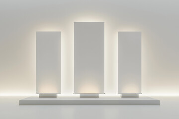 Fototapeta premium Clean & Modern Exhibition Banner Mockups for Professional Trade Show Displays