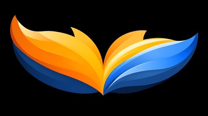 Abstract Blue and Orange Swirling Design