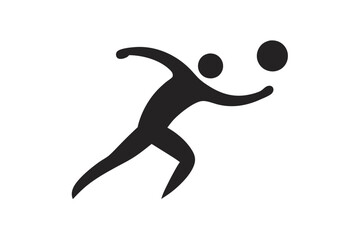 silhouette vector
illustration of A Shot Put icon on white background