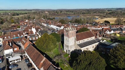 St John the Baptist, Church  Alresford  Hampshire UK drone,aerial
