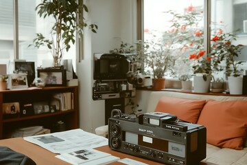 Vintage Film Camera in a Cozy Home Studio