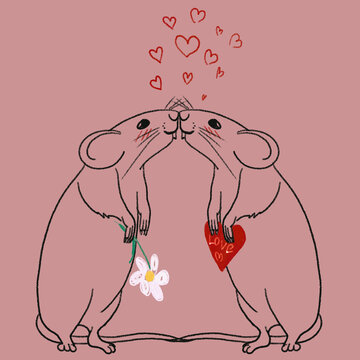 mice on a romantic date 