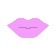 Lips shape flat icon on white