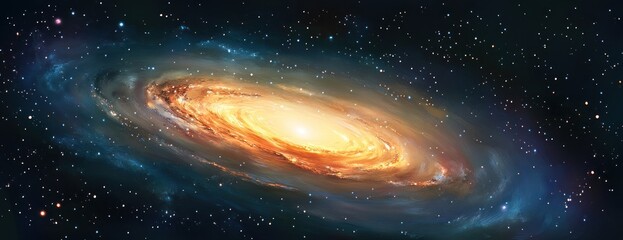 Fototapeta premium Cosmic Spiral Galaxy: A Celestial Tapestry of Stars and Nebulae