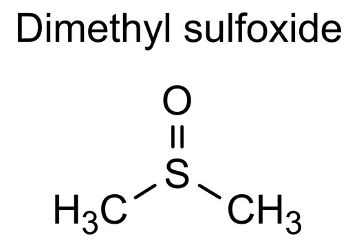 Chemical structure of dimethyl sulfoxide, drug substance