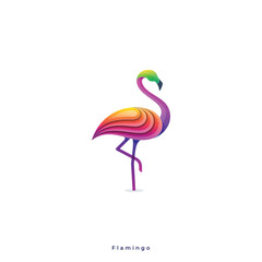 Flamingo Colorful Logo Template