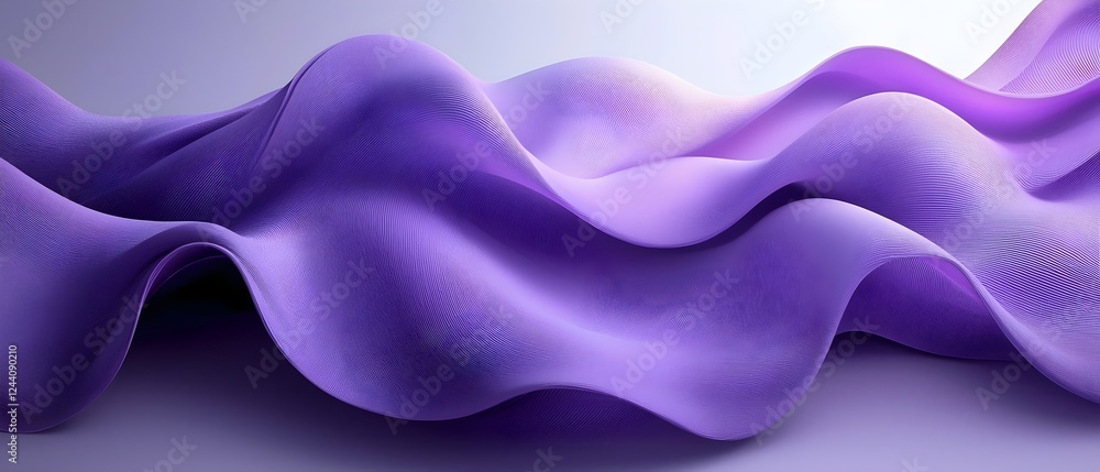 Aufkleber an abstract representation of flowing waves in a soothing gradient of purple hues, capturing a sense