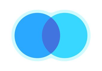 シンプルでおしゃれな重なりあった2色の丸のイラスト素材 -2つの円のベン図