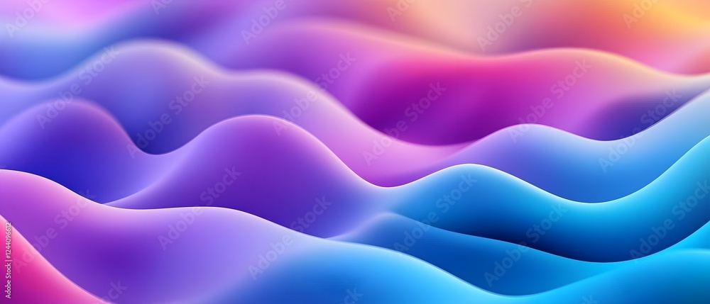 Wall mural A colorful wave with purple and blue colors