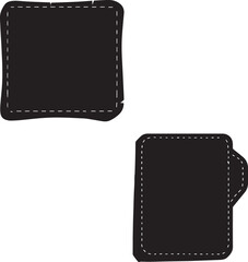 Fabric patch silhouette vector