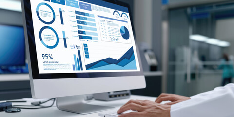 Business data dashboard provide business intelligence analytic for marketing strategy planning brisk with big data set to analyze customer demands and foreseeing business future