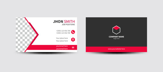 Abstract simple creative modern and clean professional business card template design with texture and pattern, elegant corporate visiting card, name card, corporate business card design with mockup 