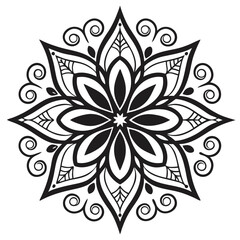 Black colour mandala design