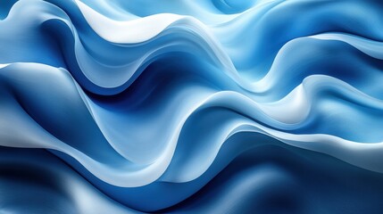 Obraz premium Abstract blue waves creating a serene and fluid visual texture.