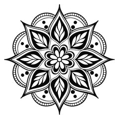 Black colour mandala design