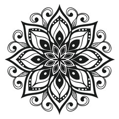 Black colour mandala design
