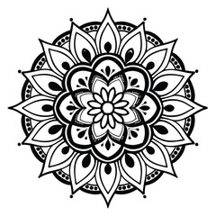 Black colour mandala design