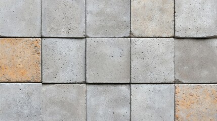 Naklejka premium Grey and orange square tiles wall texture