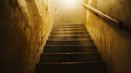 Descending the Shadowy Staircase Into the Dimly Lit Basement Abyss