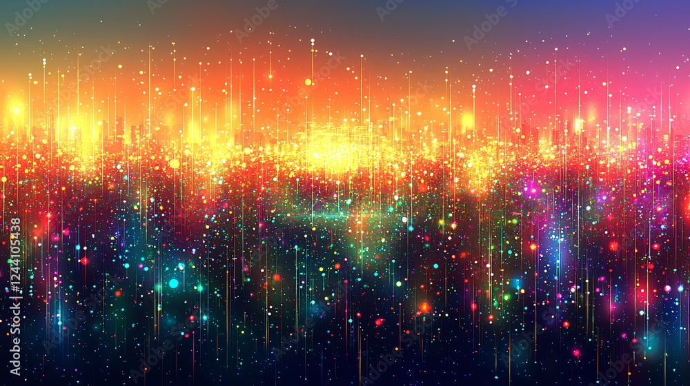 Aufkleber vibrant abstract background with colorful lights and sparkles creating a magical atmosphere.