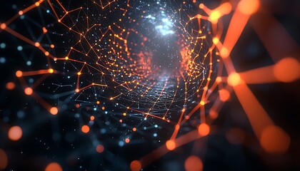 Network connection concept featuring internet communication and big data technology in 3D
