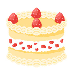 Strawberry Shortcake Celebration: A delightful strawberry shortcake, layered with fluffy whipped cream and plump red strawberries, invites you to indulge in sweetness and celebration.