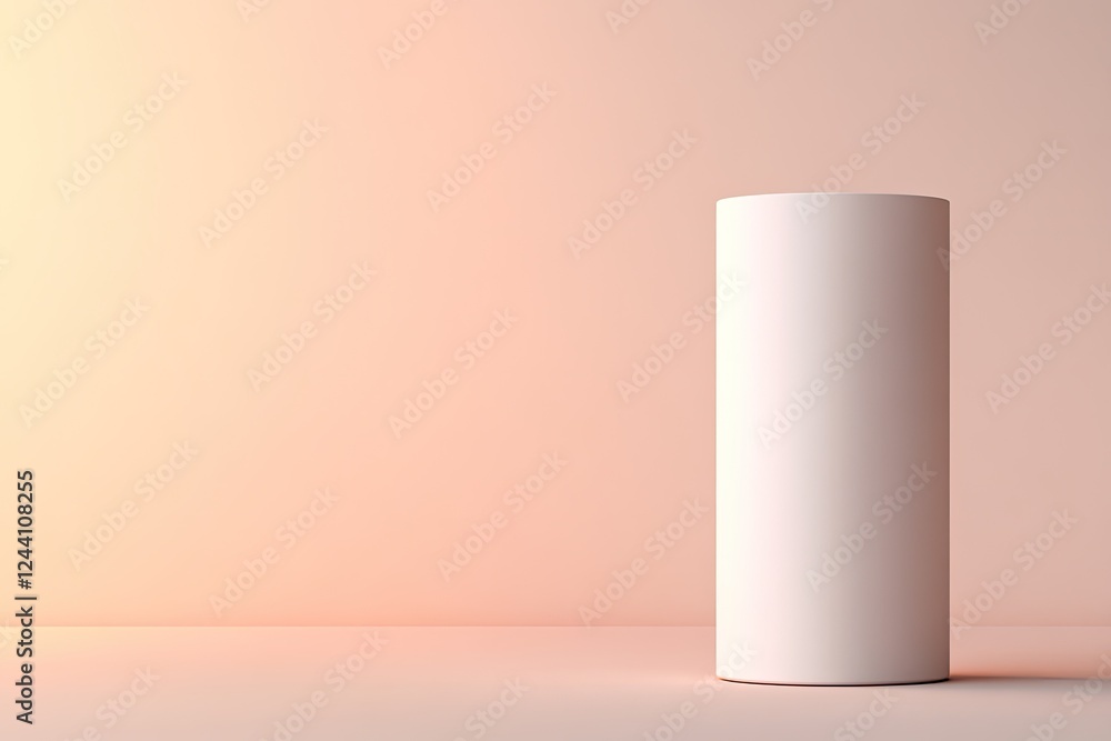 Aufkleber sleek depiction of white cylindrical container on neutral background with soft gradient lighting and