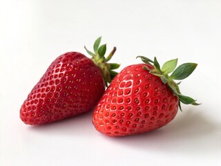 strawberries on white background