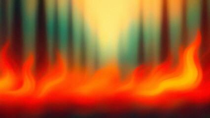 Arte ilustra&ccedil;&atilde;o figurativa de floresta pegando fogo. Floresta em chamas, arte fogo, floresta. Incandescente. Arte, ilustra&ccedil;&atilde;o para banner, flyer, montagens, noticias ambientais. 