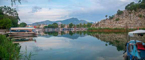 Riverside view in Dalyan of Turkey
