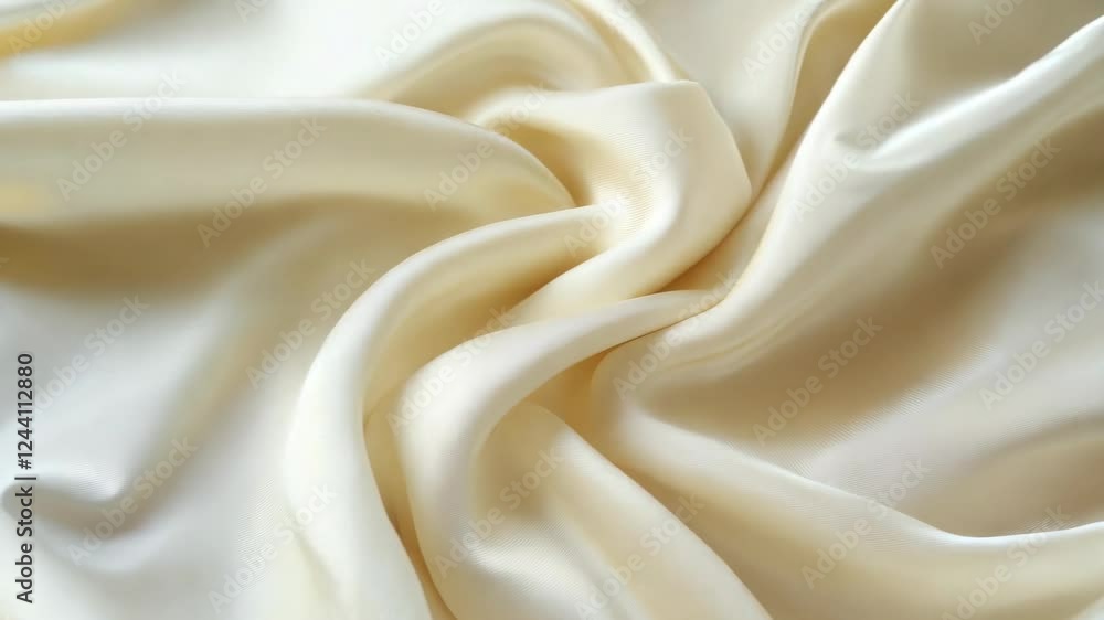 Poster graceful flow of creamy silk fabric creating elegant swaying patterns