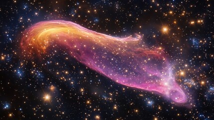 Obraz premium A cosmic background filled with stars, nebulae, and distant galaxies, providing a visually stunning and mysterious atmosphere that works well with science fiction or space-themed content.