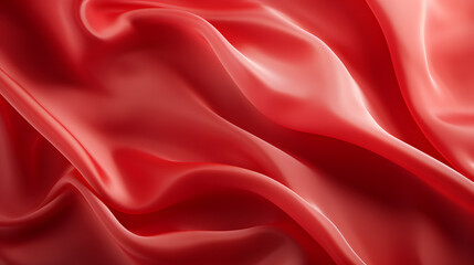 Obraz premium Red silk fabric drapes, studio shot, soft light, background blurred