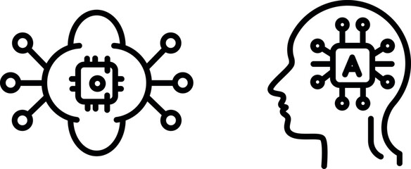 Innovative and Modern Artificial Intelligence Icon for Technology, Innovation, and Machine Learning