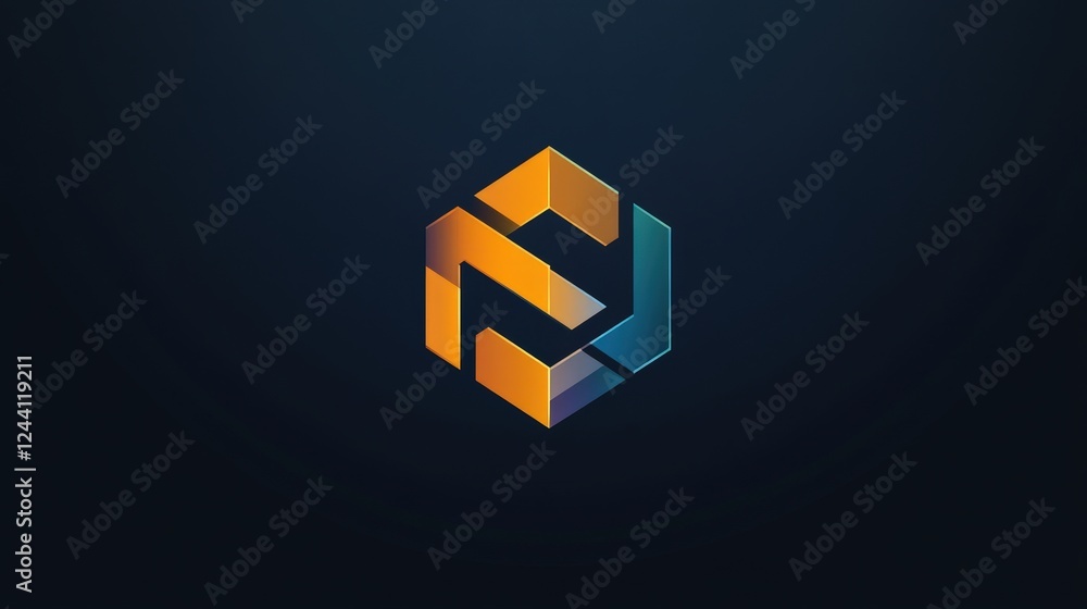 Fototapete logo design for a tech company, using sleek and modern fonts, combined with geometric symbols to con