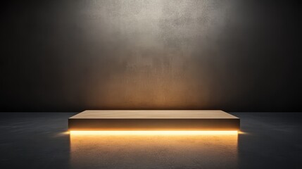 Obraz premium Glowing LED signboard illuminating a modern display space in a minimalist environment
