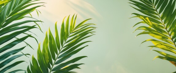 Fototapeta premium Tropical Green Leaves Texture Background Ideal for Nature Themes and Copy Space for Text