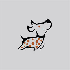 Jumping puppy logo vector illustration
